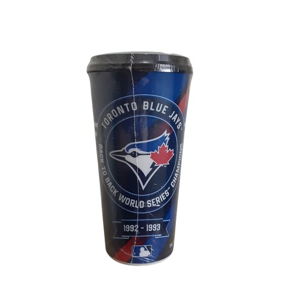 Toronto Blue Jays 1992-93 Plastic Cup w/Lid Back 2 Back World Series MLB Whirley - Picture 2 of 4
